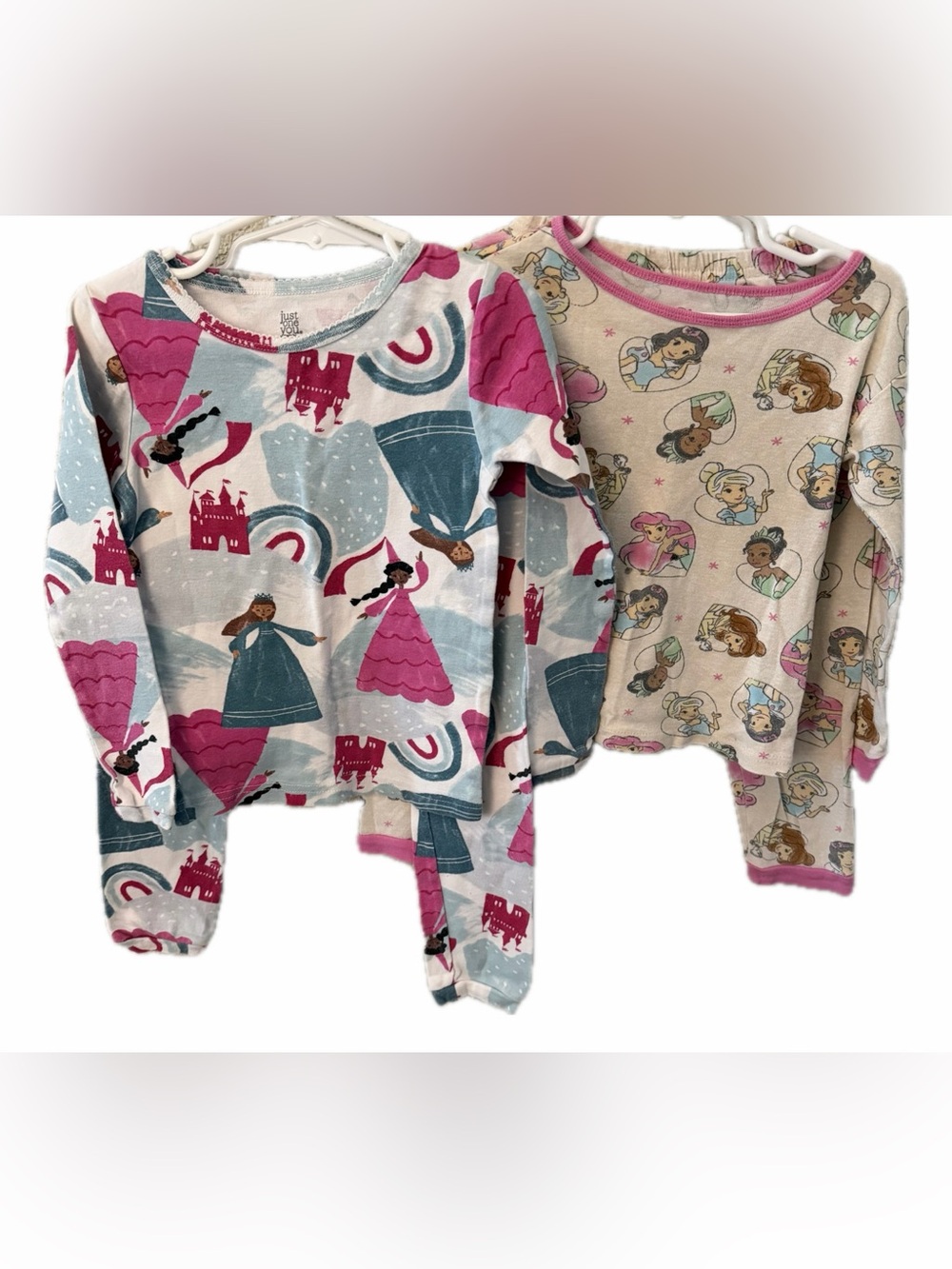 Girls 5T Princess Theme 2 Piece Fitted Pajama Set Bundle Carters & Disney